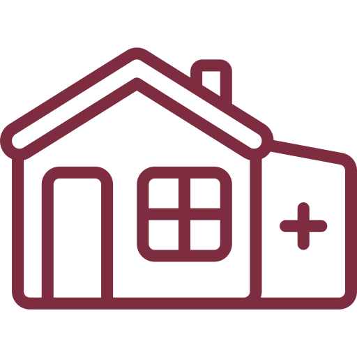 Icône de maison avec un signe plus représentant la prestation de déclaration préalable – Soluplan.
