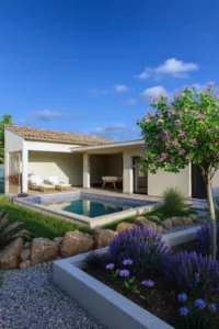 Permis de construire d'un studio, pool house, piscine et terrasse à Galargues réalisé par Soluplan